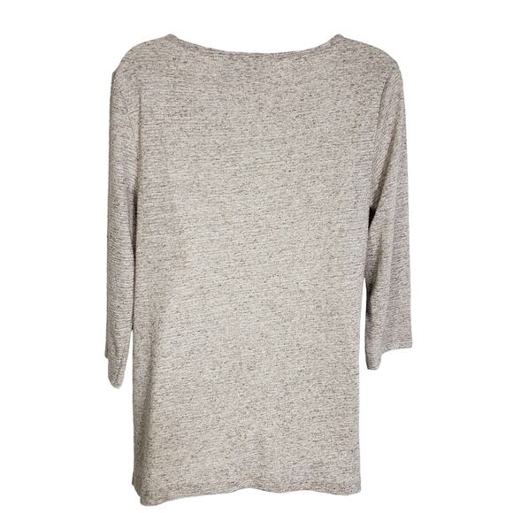 Chicos Womens Top Size 0 Small 4 Summer Scoop Seam Tunic Linen Blend 3/4 Sleeve - Picture 2 of 8